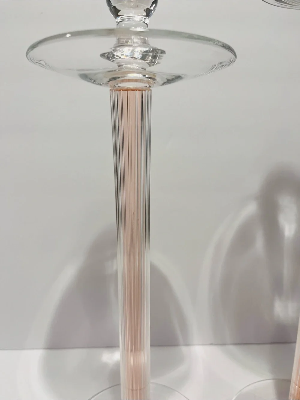 Vtg IVV  Italy Tall Postmodern Vetraria Valdarnese 2 Pink Glass Candle Holders